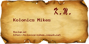 Kolonics Mikes névjegykártya